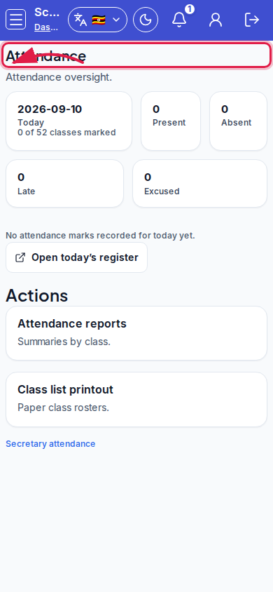Attendance step 3 mobile
