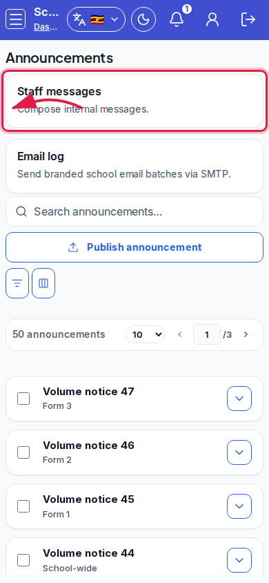 Announcements step 4 mobile