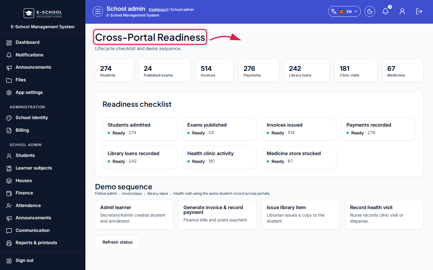 Cross-Portal Readiness step 1 desktop