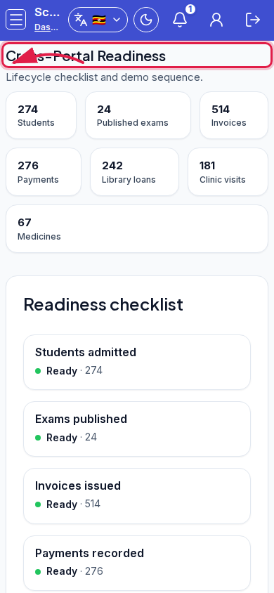Cross-Portal Readiness step 1 mobile