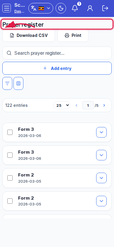 Prayer Register step 5 mobile