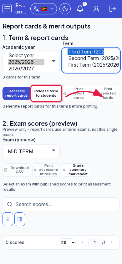 Report cards IF 4 mobile