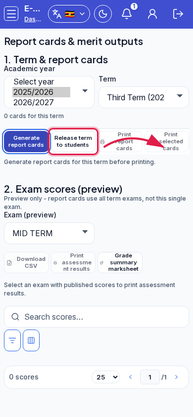 Report cards IF 8 mobile