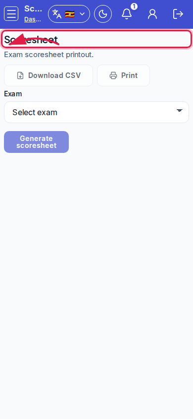 Scoresheets step 4 mobile