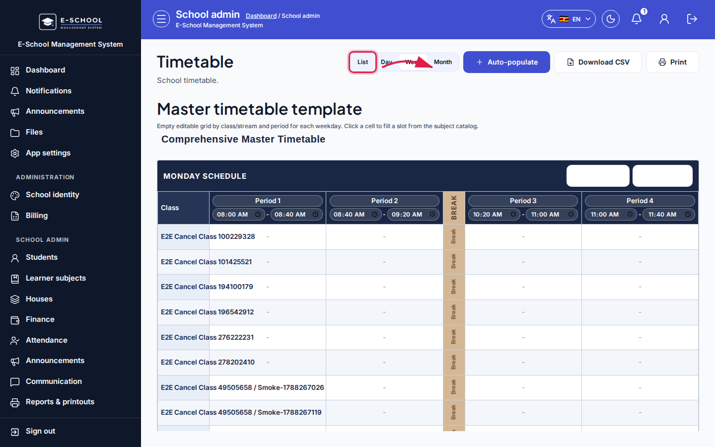Timetable step 4 desktop