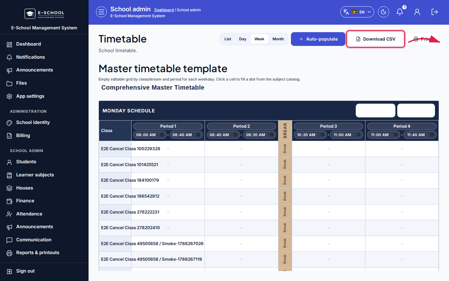 Timetable step 5 desktop
