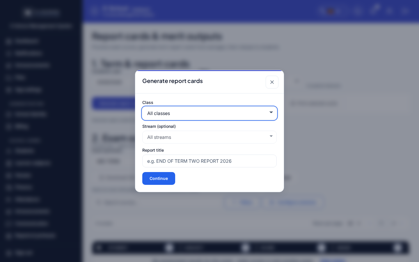 Generate report cards desktop