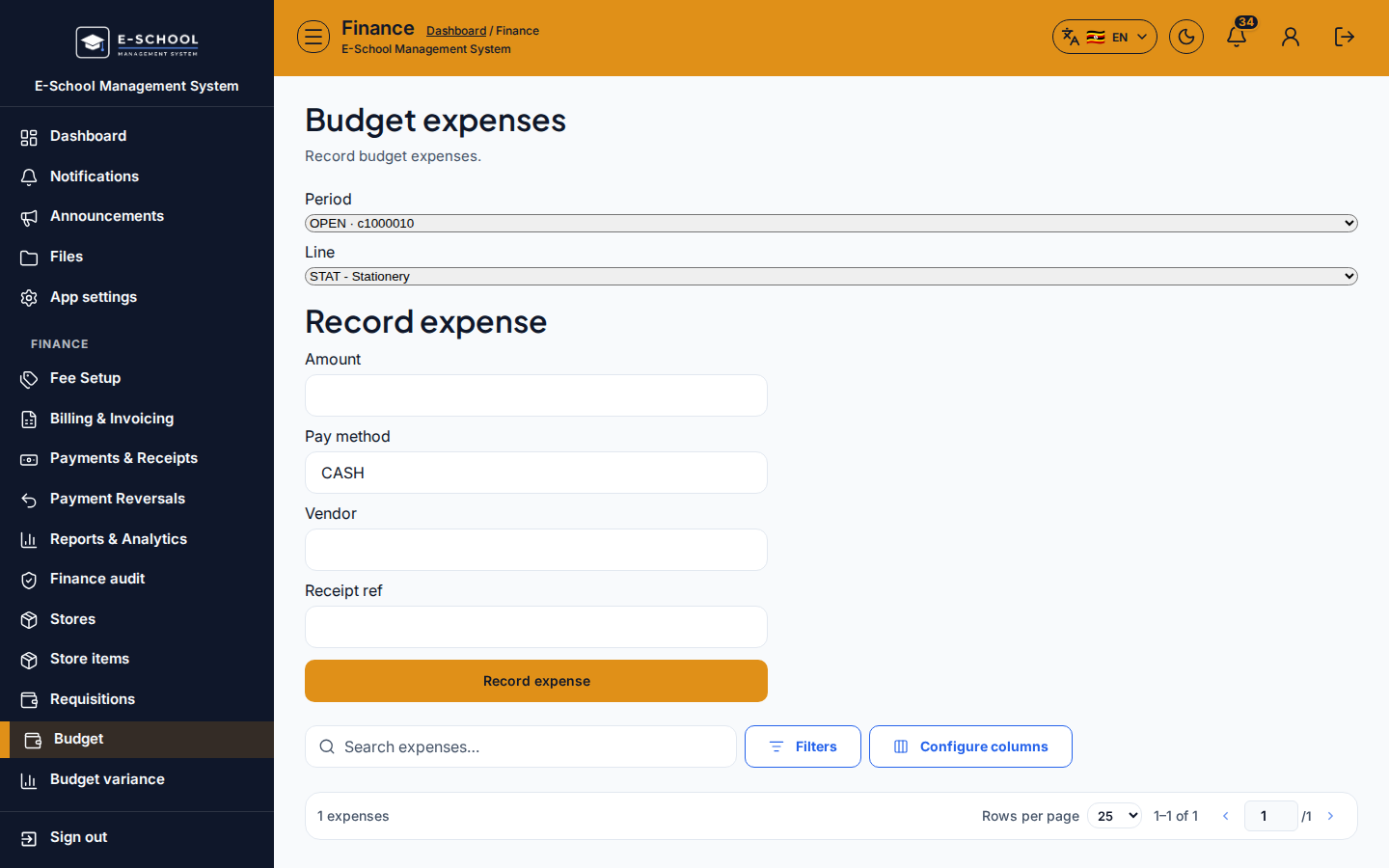 Budget expenses desktop