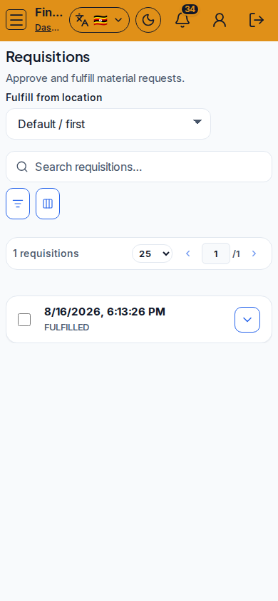 Requisitions mobile