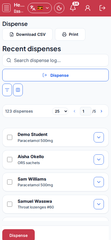 Dispense mobile