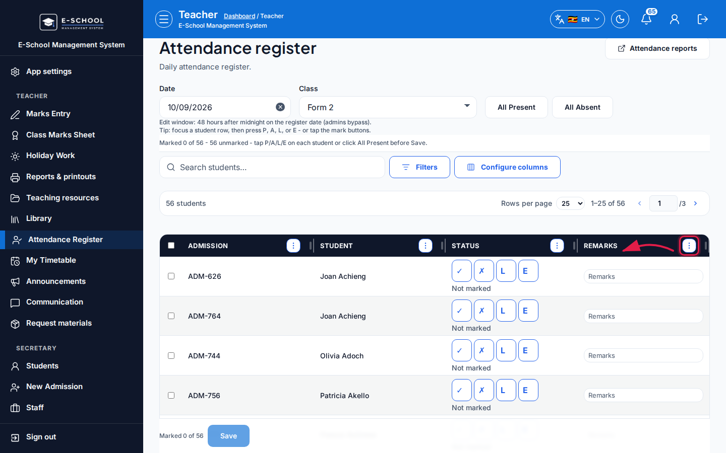 Attendance Register step 4 desktop
