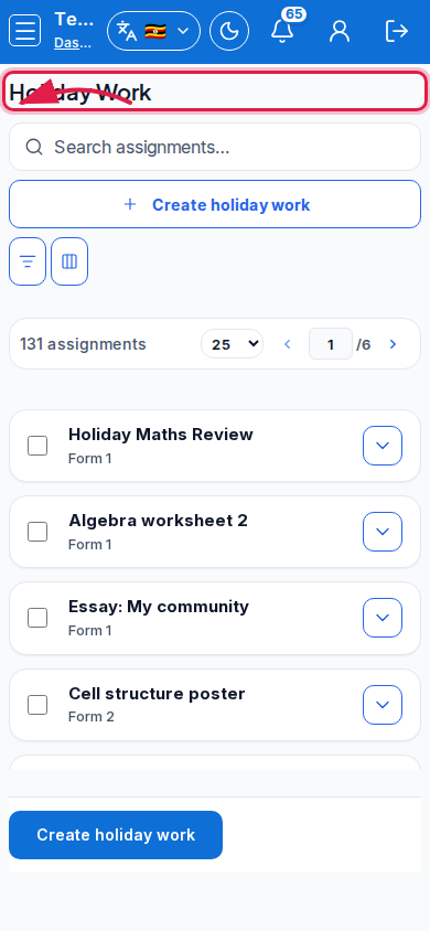 Holiday Work step 5 mobile