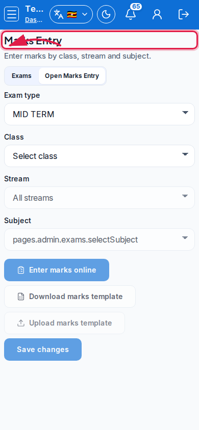 Marks &amp; exams step 1 mobile