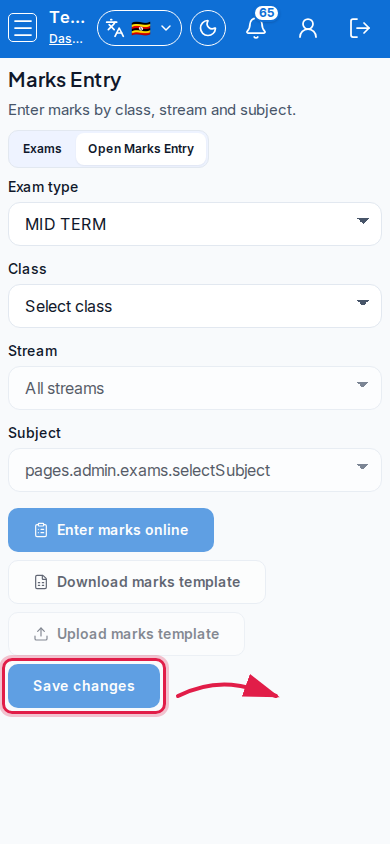 Marks &amp; exams step 4 mobile