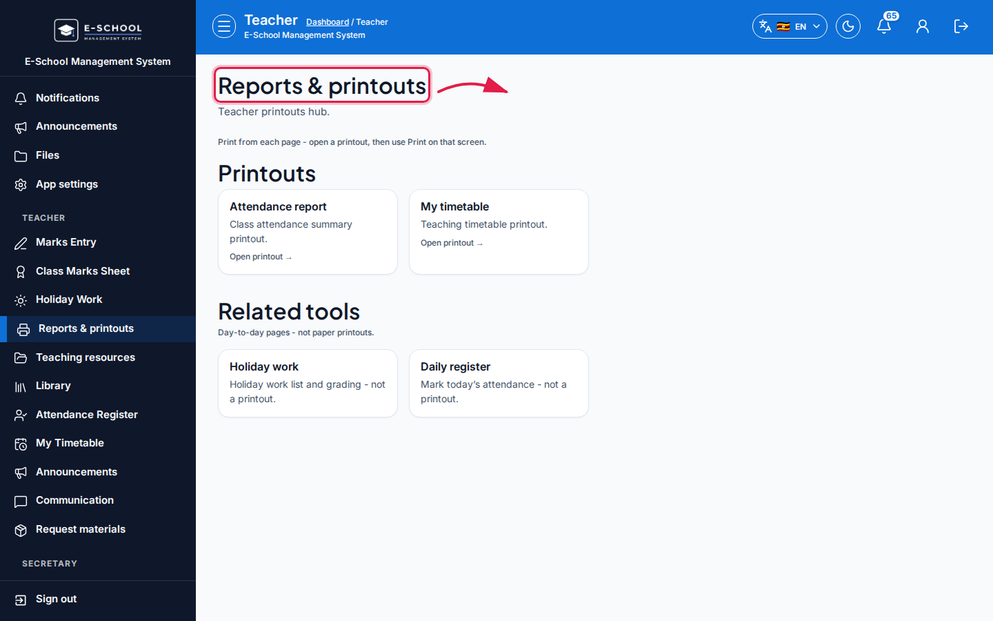 Reports &amp; printouts step 3 desktop