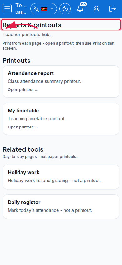Reports &amp; printouts step 5 mobile