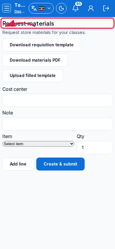 Request materials step 5 mobile