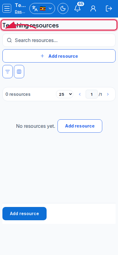 Teaching resources step 1 mobile