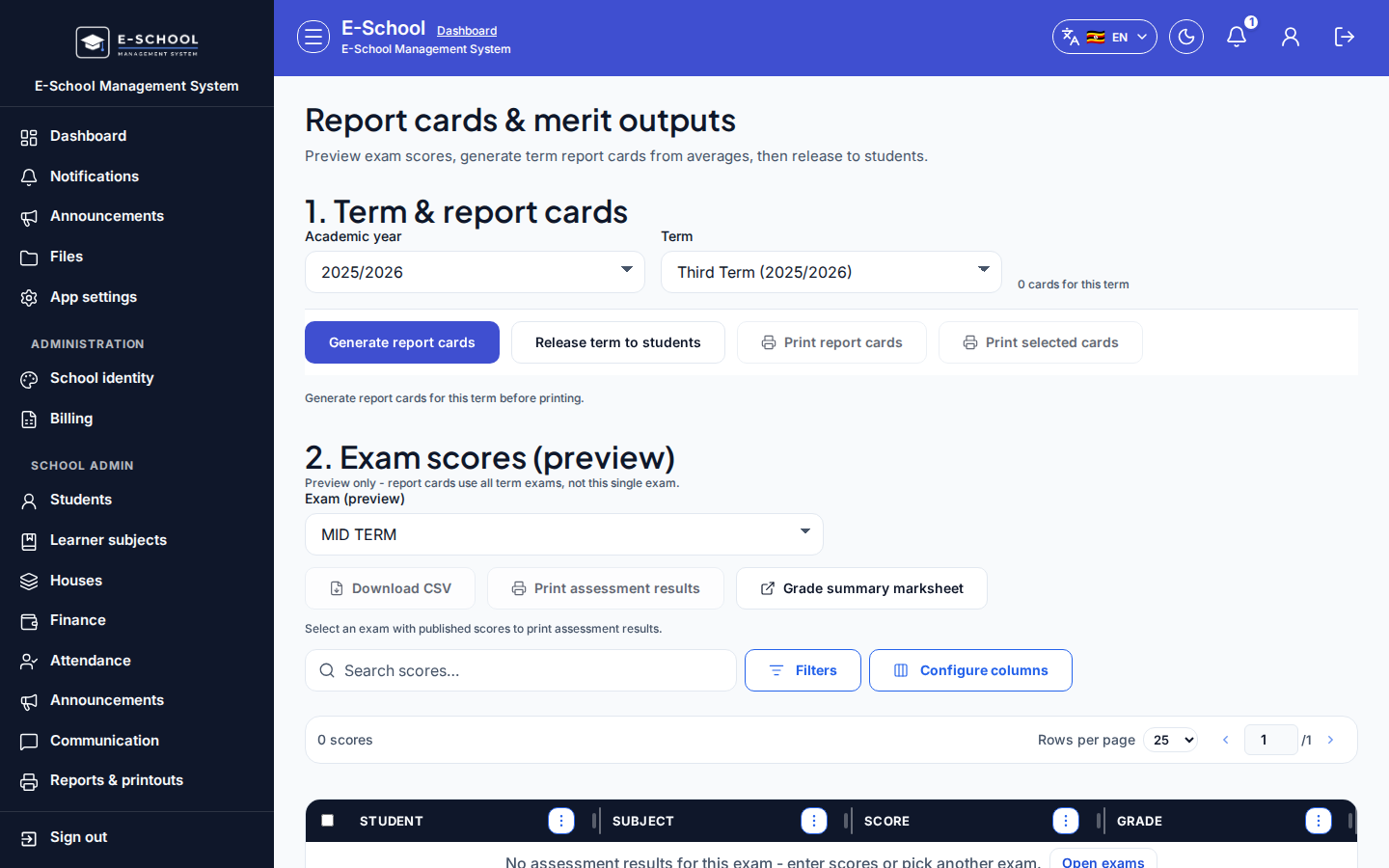 Świadectwa desktop