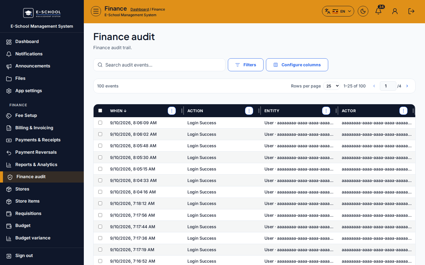 Finance audit desktop