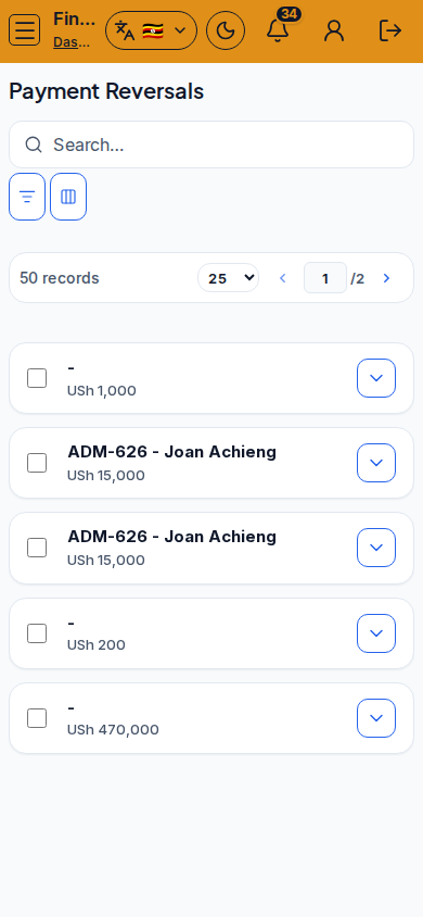 Payment Reversals mobile