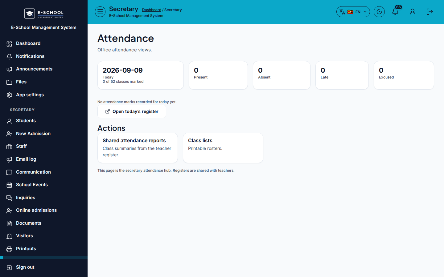Attendance desktop